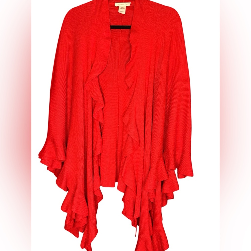 Coldwater Creek Knit RED cardigan, CB#42‎